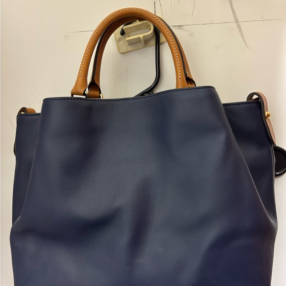 Dooney & Bourke Dark Blue Leather Tote - Picture 2 of 5